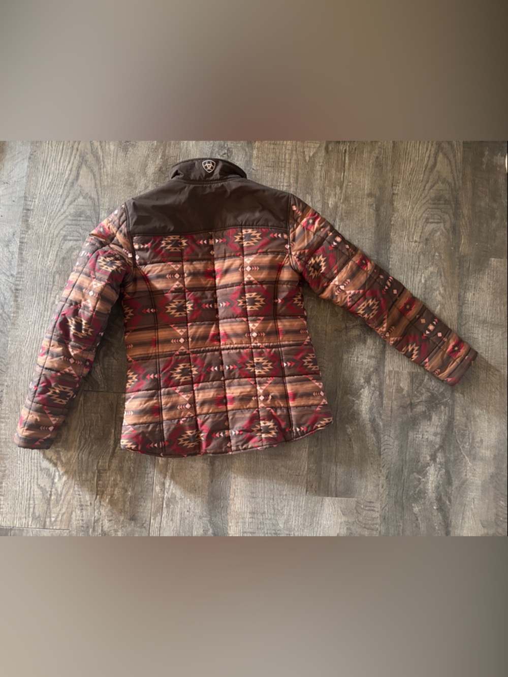 Ariat Women’s Brown Aztec Patterned Puffer Jacket - Picture 2 of 6